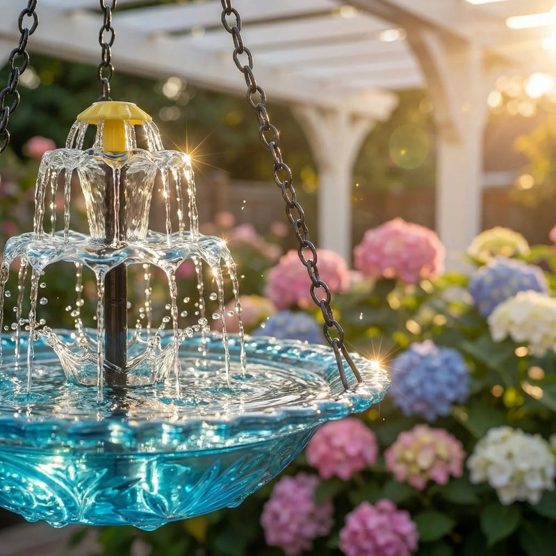 Fonte de Banho para Pássaros com Cascata Solar